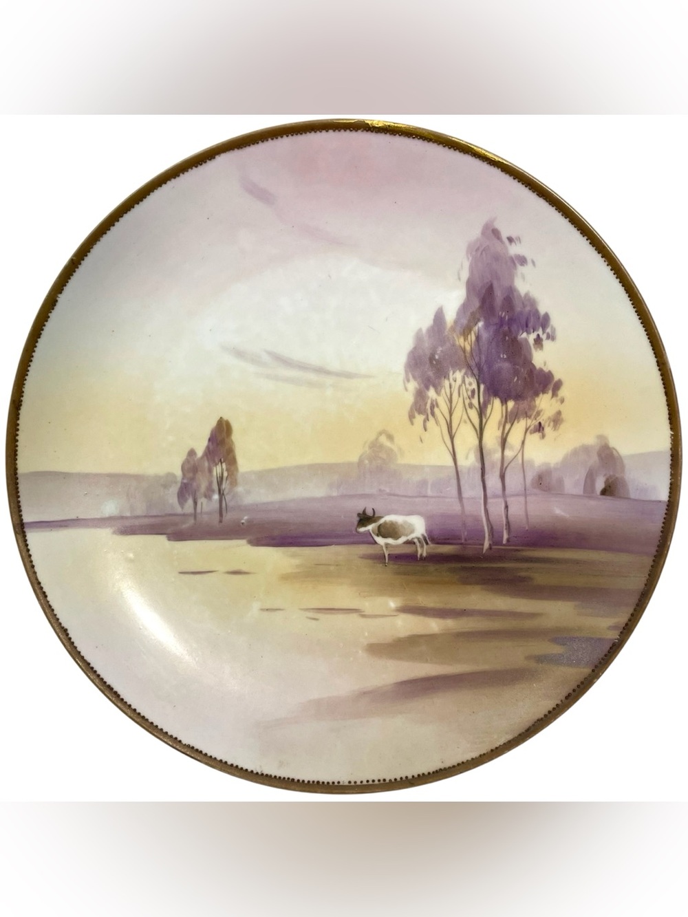 Antique 1920s Nippon Japan Hand-Painted Platter - Art Deco Pastural Scenery